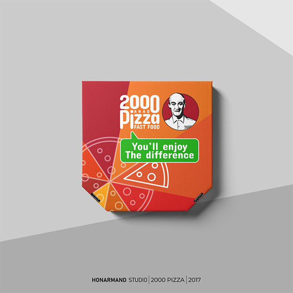 طراحی لوگو بسته بندی فست‌فود 2000